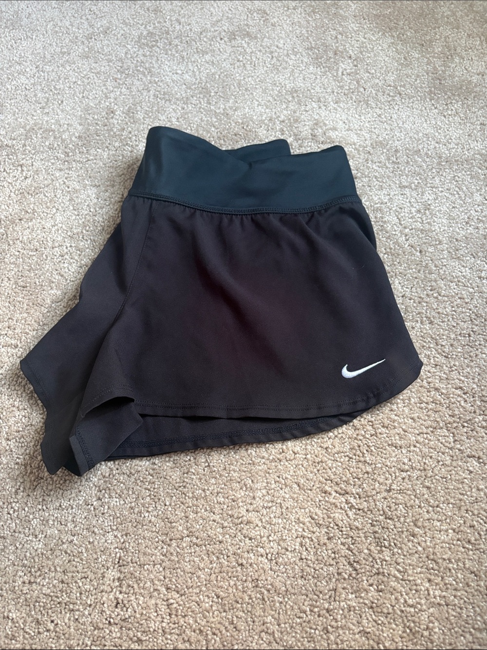 Nike Black Women's Athletic Short with White Swoosh